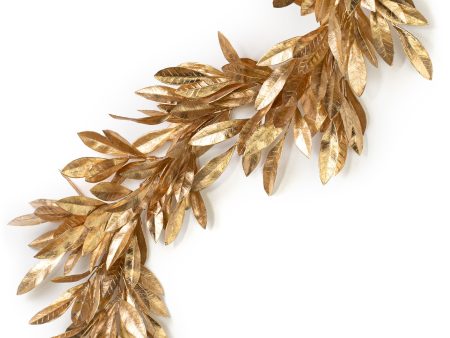 6  Metallic Bay Leaf Garland: Gold Online Hot Sale