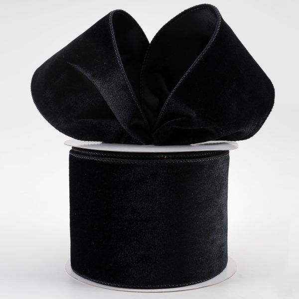 4  Deluxe Velvet Satin Backing Ribbon: Black (10 Yards) Online Hot Sale