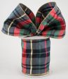 4  Plaid Faux Dupioni Ribbon: Navy, Red, Emerald, Black, Gold (10 Yards) For Discount