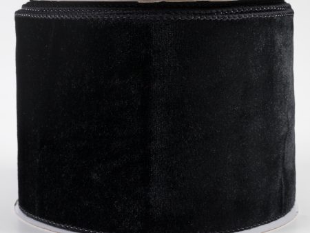 4  Deluxe Velvet Satin Backing Ribbon: Black (10 Yards) Online Hot Sale