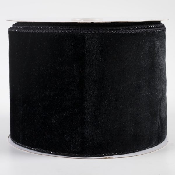 4  Deluxe Velvet Satin Backing Ribbon: Black (10 Yards) Online Hot Sale