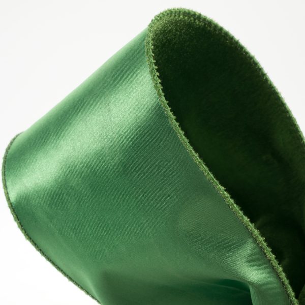 4  Deluxe Velvet Satin Backing Ribbon: Emerald Green (10 Yards) Online Sale