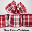 4  Plaid Faux Dupioni Ribbon: Red, White, Grey (10 Yards) For Cheap