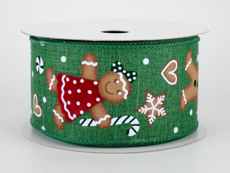 2.5  Gingerbread Ribbon: Emerald (10 Yards) Fashion