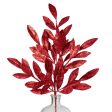 23  Tinsel Glitter Bay Leaf Spray: Red For Sale