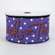 2.5  Trick Or Treat Ribbon: Purple, Orange, White, Black (10 Yards) Fashion