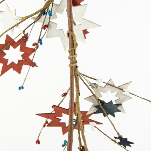 5  Fourth of July Wooden Cutout Star Garland Supply