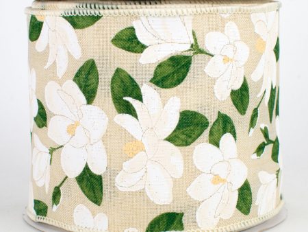 4  Magnolia Ribbon: Cream (10 Yards) Fashion