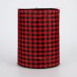 4  Gingham Check Wired Ribbon: Red & Black (10 Yards) on Sale