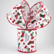 4  Christmas Stockings Ribbon: White (10 Yards) Cheap