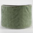 4  Deluxe Velvet Satin Backing Ribbon: Sage Green (10 Yards) For Sale