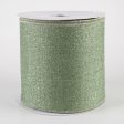 4  Fine Glitter on Royal Ribbon: Sage Green (10 Yards) Supply