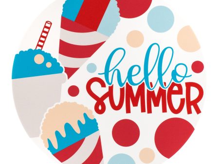 9.4  Round Waterproof Sign: Hello Summer Snowcones For Discount