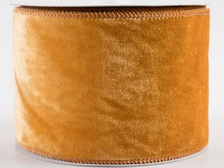 4  Deluxe Velvet Satin Backing Ribbon: Antique Gold (10 Yards) Online now