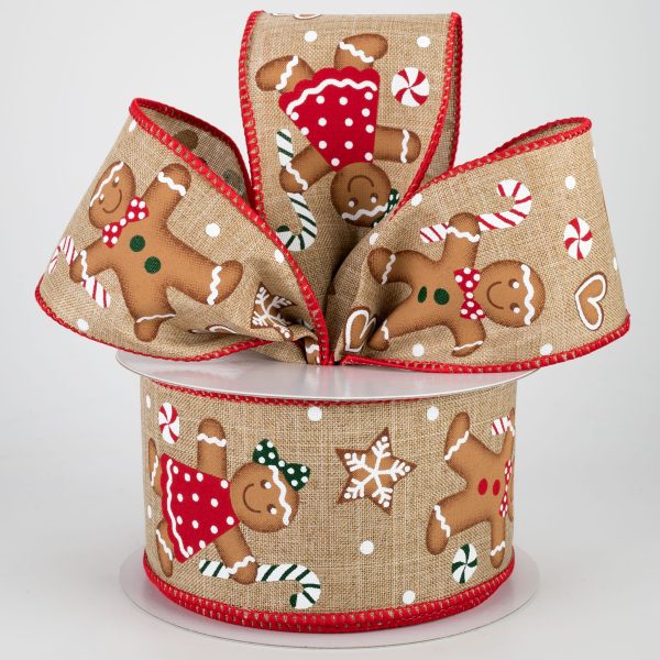 2.5  Gingerbread Ribbon: Light Beige (10 Yards) For Discount