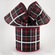 4  Print Plaid Ribbon: Black, Red, White (10 Yards) Online now