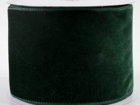 4  Deluxe Velvet Satin Backing Ribbon: Hunter Green (10 Yards) Online Hot Sale