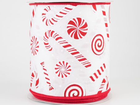 4  Candy Cane & Peppermint Ribbon (10 Yards) For Sale