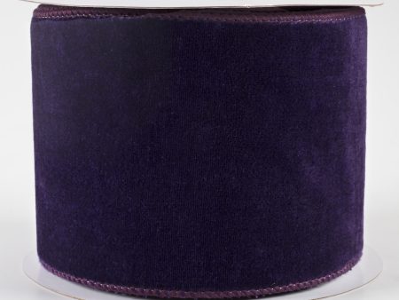 4  Deluxe Velvet Satin Backing Ribbon: Purple (10 Yards) For Sale