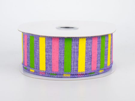 1.5  Summer Horizontal Stripe Ribbon: Lavender (10 Yards) Hot on Sale