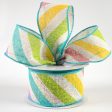 2.5  Large Diagonal Stripe Ribbon: Pastels (10 Yards) Online Hot Sale