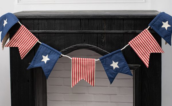 [D Stevens] 72  Canvas Bunting USA Flags Garland Online Sale