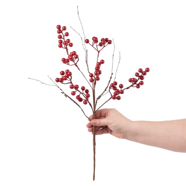 19  Ash Berries Wispy Twig Spray: Red For Discount