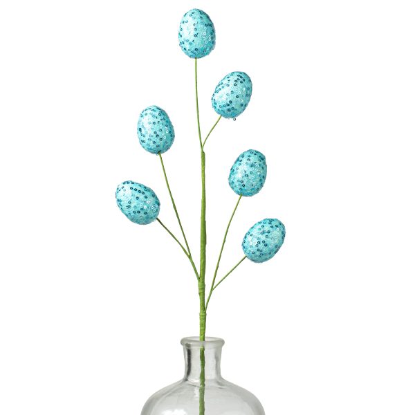 22  Sequin Easter Egg Spray: Blue Hot on Sale