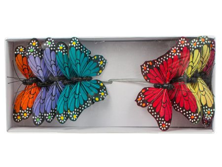 4  Flower Pattern Butterfly Wired Ornaments (Set of 12) Sale