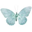 9  Velvet, Glitter, Gem Butterfly Ornament: Turquoise For Cheap