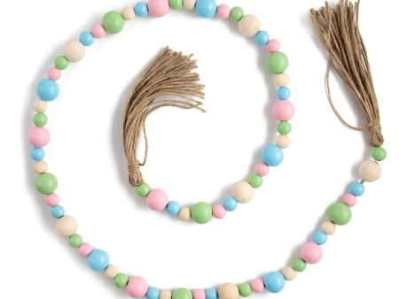 4  Wooden Bead Garland: Pastel Discount