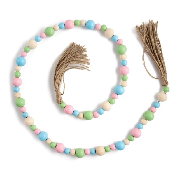 4  Wooden Bead Garland: Pastel Discount