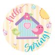 9.4  Round Waterproof Sign: Hello Spring Birdhouse Supply