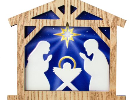 10  Metal & Wood Nativity Sign: Navy Fashion