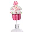 16  Candy Cane Cupcake Pick: Hot Pink Supply