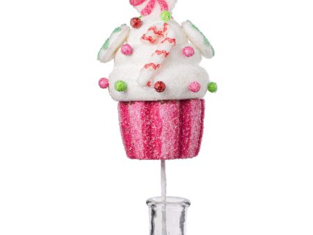 16  Candy Cane Cupcake Pick: Hot Pink Supply