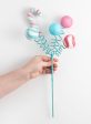 18  Candy Cane Ball Pick: Fuchsia, Blue, White Online now