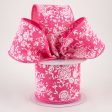 2.5  Mini Roses Ribbon: Hot Pink (10 Yards) Supply