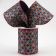 4  Quatrefoil Petals Ribbon: Navy, Red, Emerald, Gold (10 Yards) Fashion