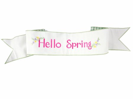 [D Stevens] 6  Canvas Hello Spring Check Backing Banner: White Online now