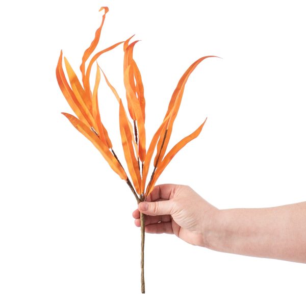 18  Foam Willow Leaves Pick: Orange Hot on Sale