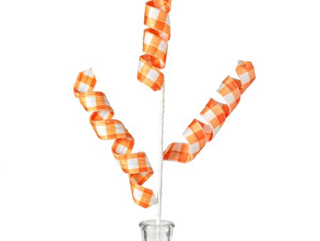 24  Gingham Curly Spray: Orange on Sale