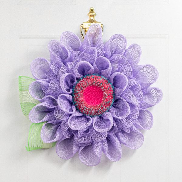 6.25  Fuzzy Flower Head: Fuchsia & Turquoise Sale