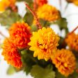 17  Pompom Mum Bush: Orange & Yellow (12 Stem) Online Hot Sale