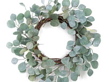 21.5  Silver Dollar Eucalyptus Wreath Hot on Sale