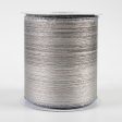 4  Vertical Metallic Stripe Ribbon: Pewter (10 Yards) Online now