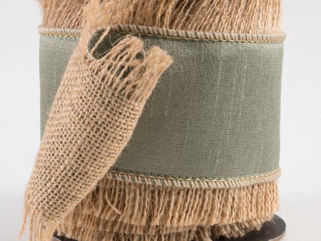 [D Stevens] 4  Dupioni Jute Fringe Edge Ribbon: Spruce (5 Yards) on Sale