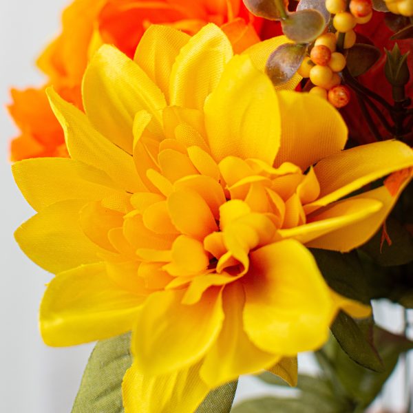 22  Peony Dahlia Bush: Orange & Yellow (14 Stem) Online Sale