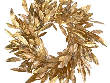 24  Metallic Bay Leaf Wreath: Gold Cheap