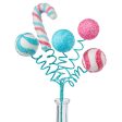 18  Candy Cane Ball Pick: Fuchsia, Blue, White Online now